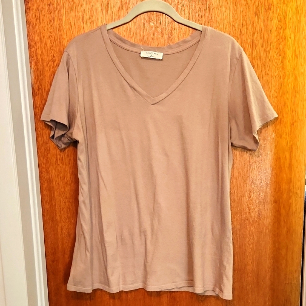 Women's Tan V-Neck T-Shirt
